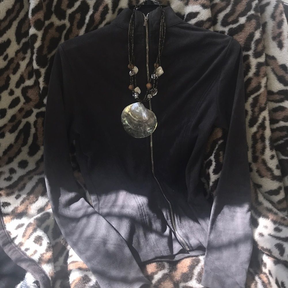 BEBE Cold Shoulder Jacket Grey Size XS